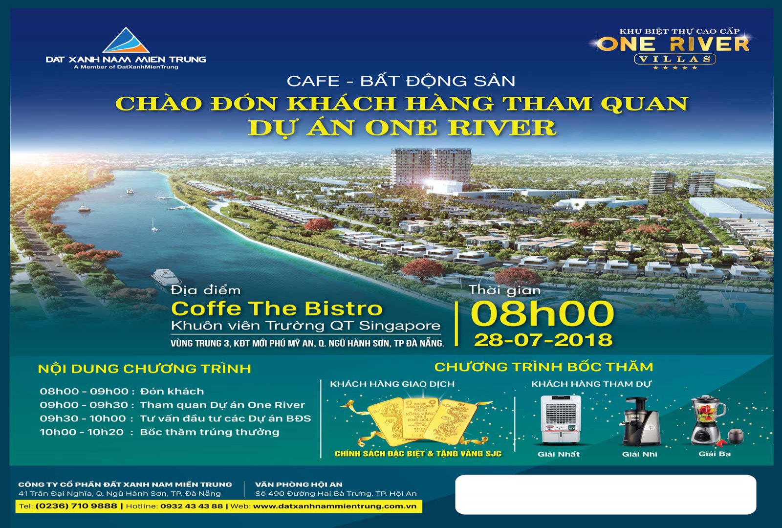 THƯ MỜI THAM QUAN DỰ ÁN ONE RIVER ĐẤT XANH NAM MIỀN TRUNG